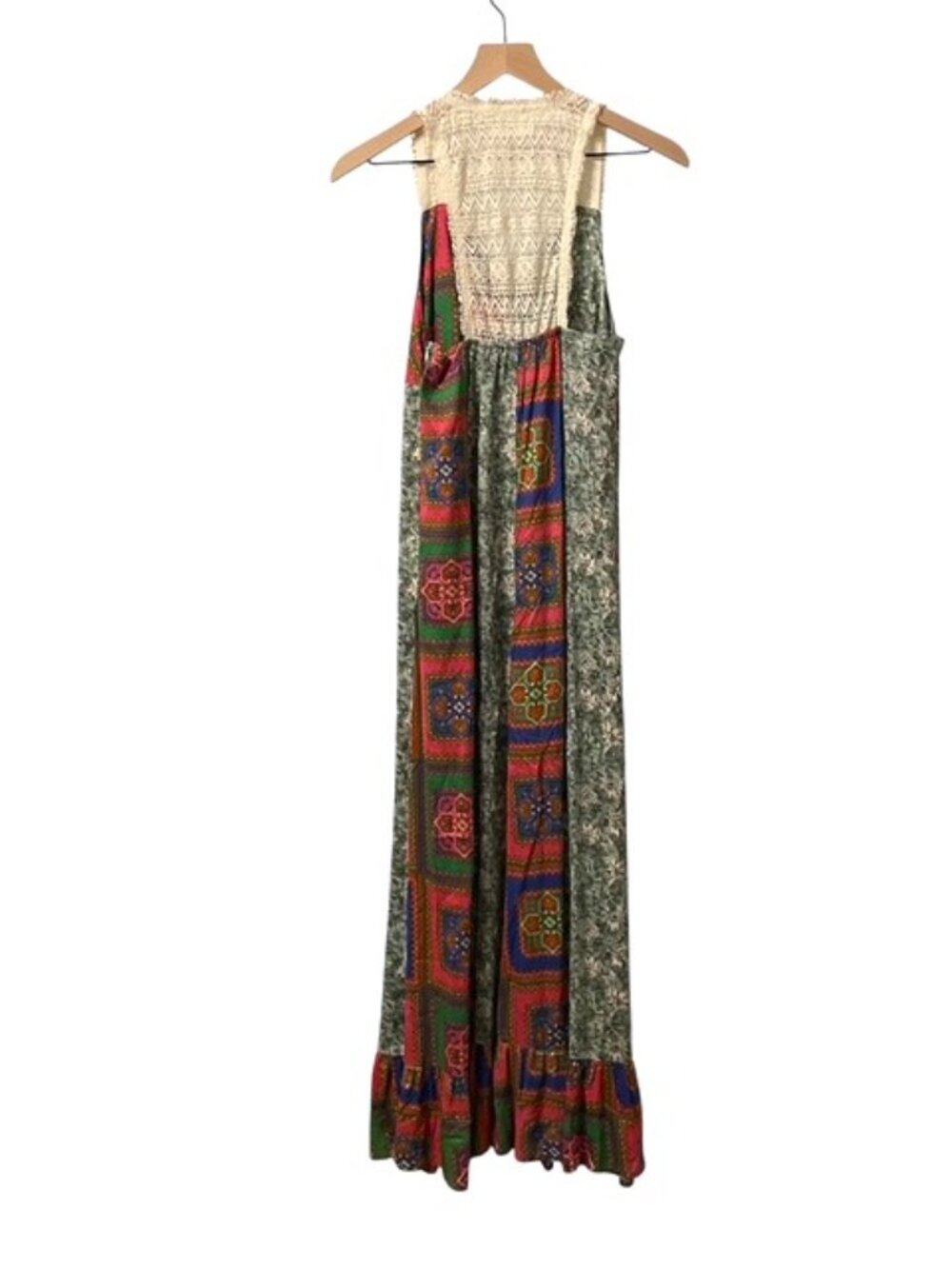 Natural Life Amina Maxi Dress Patchwork Boho Beaded Small - Picture 5 of 16